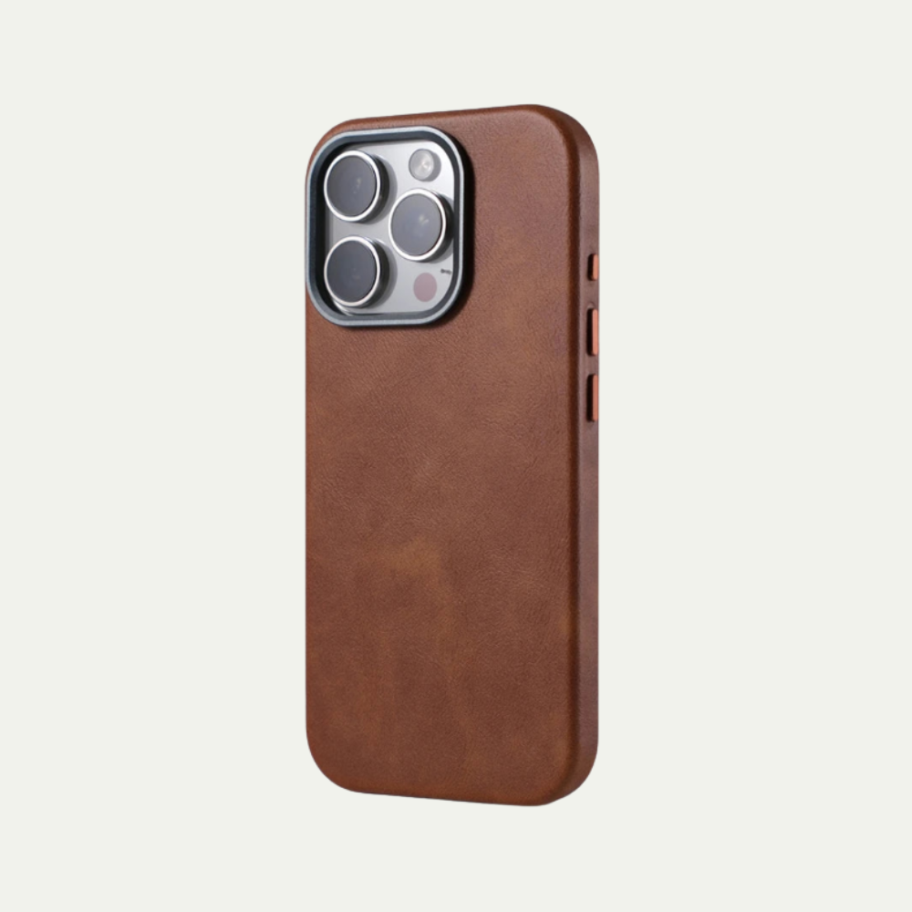 Case de Couro Nível Premium com Megasafe para iPhone 16 15 14