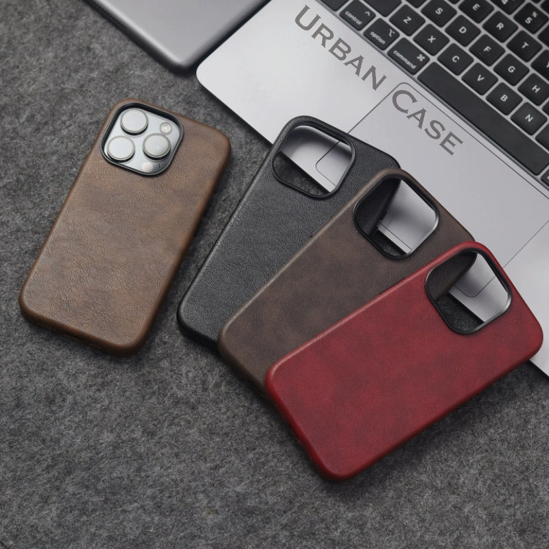 Capa de couro Nível Basic com MagSafe para iPhone 16 15 14 13 12