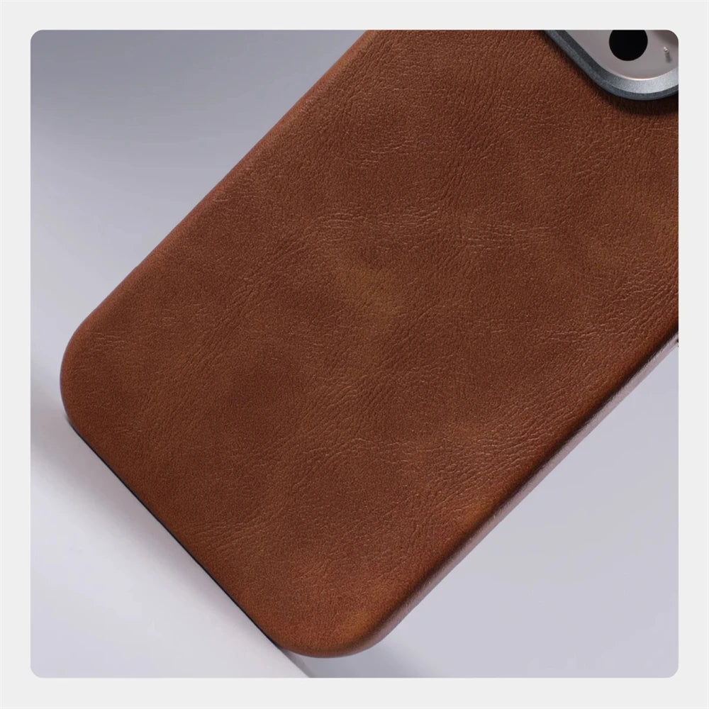 Case de Couro Nível Premium com Megasafe para iPhone 16 15 14