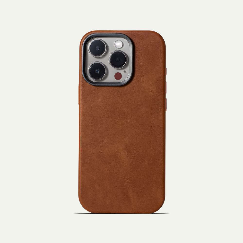 Case de Couro Nível Premium com Megasafe para iPhone 16 15 14