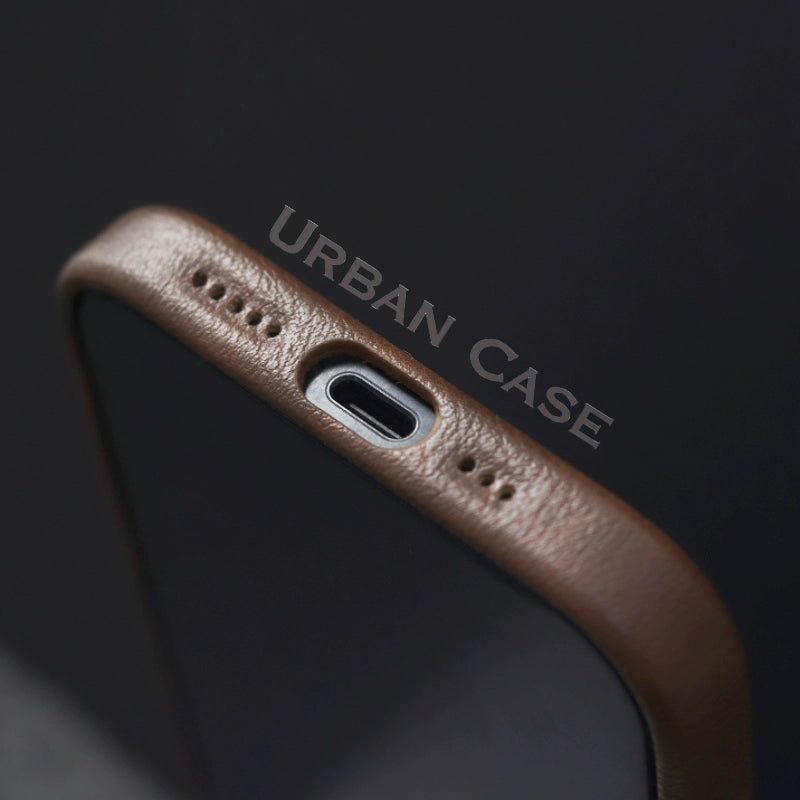 Capa de couro Nível Basic com MagSafe para iPhone 16 15 14 13 12