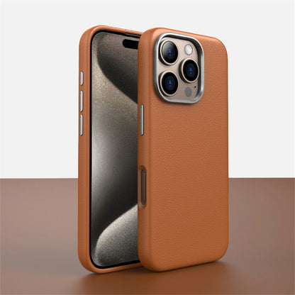 Capa de Couro PU Nível Basic com MagSafe para iPhones 16 15 14